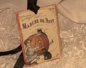 French Market Vintage Gothic Style Halloween Glittered Gift Tags with Seam binding ECS