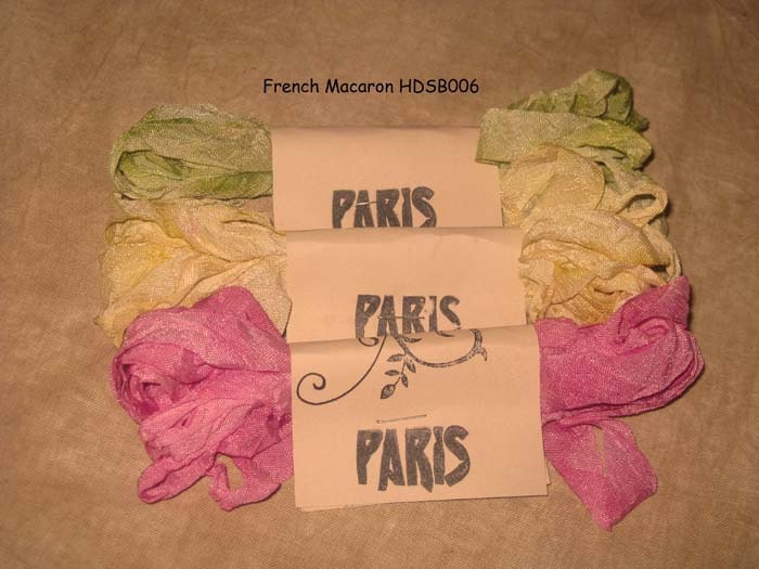 Seam Binding Hand Dyed - Distress Antiqued Vintage Inspired - Crinkled - French Macaron Paris Market (HDSB006) ECS