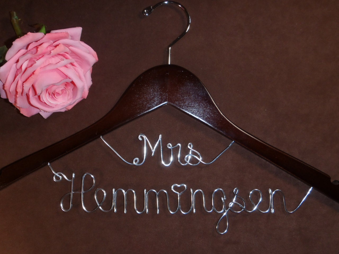 Hanger Mrs on Top, Personalized Custom Bridal Hanger, Brides Hanger, Bride, Name Hanger, Wedding Hanger, Personalized Bridal Gift