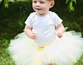 Banana Cream Pie Tutu Skirt -  Ruffled Truffles Collection - FREE flower headband Girls, Wedding, Birthday, Tutu, Toddler Tutu