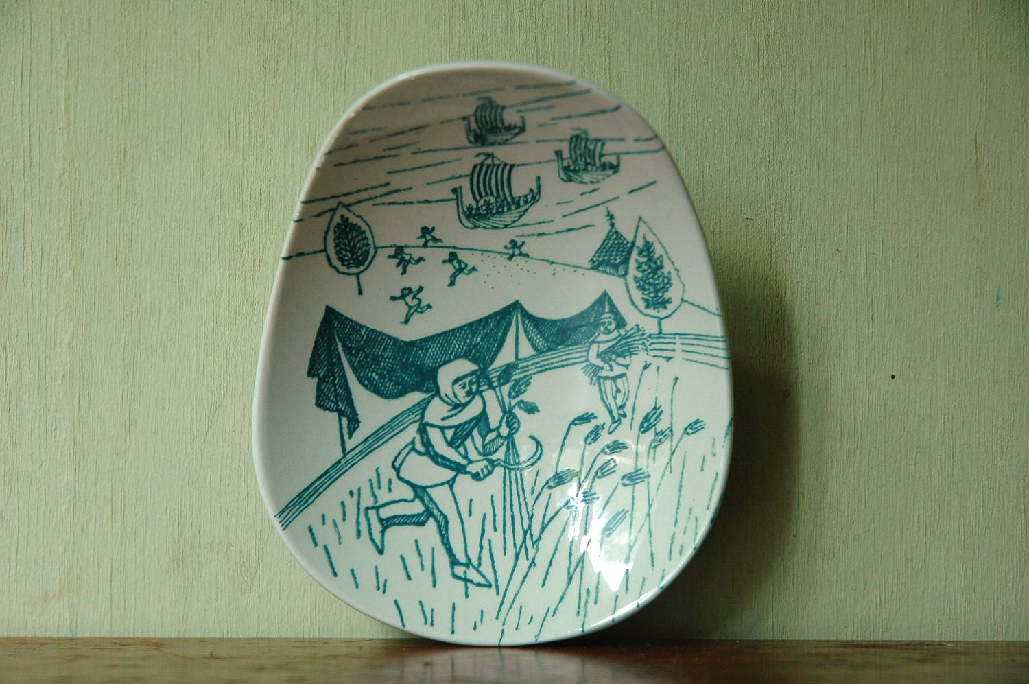 Mid Century Nymolle Ceramic Pin Dish - Danish Modern Hoyrup Art Plate