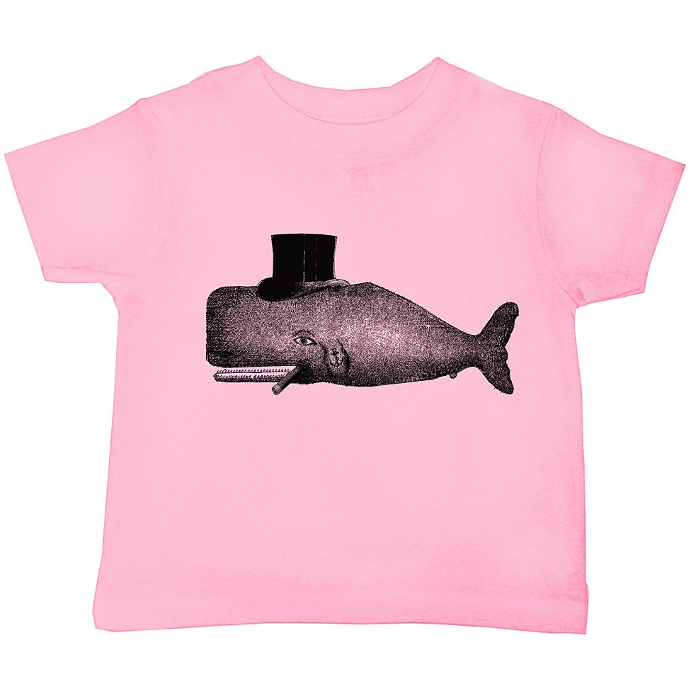 Kids Childrens Clothing WHALE - T Shirt Toddler Shirt - Sizes 18M 2T 3T 4T 5 6  7 - Pink  (4 CoLORS) - (ccht)