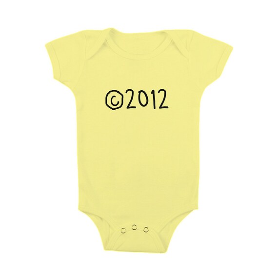 New Mom - Childrens Clothing Baby - COPYRIGHT 2012 - Onesie Bodysuit - Banana (4 COLORS)(gcb)