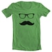 Unisex T Shirt Mustache Wayfarer American Apparel Mens Womens Short Sleeve Tee XS, S, M, L, XL 9 COLORS