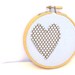 Embroidery Hoop Art,Spring,Mon Coeur Grey Heart Wall Hanging, Home Decor,Cottage Chic, Children's Room, Folk Art