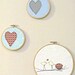Embroidery Hoop Art,Spring,Mon Coeur Grey Heart Wall Hanging, Home Decor,Cottage Chic, Children's Room, Folk Art