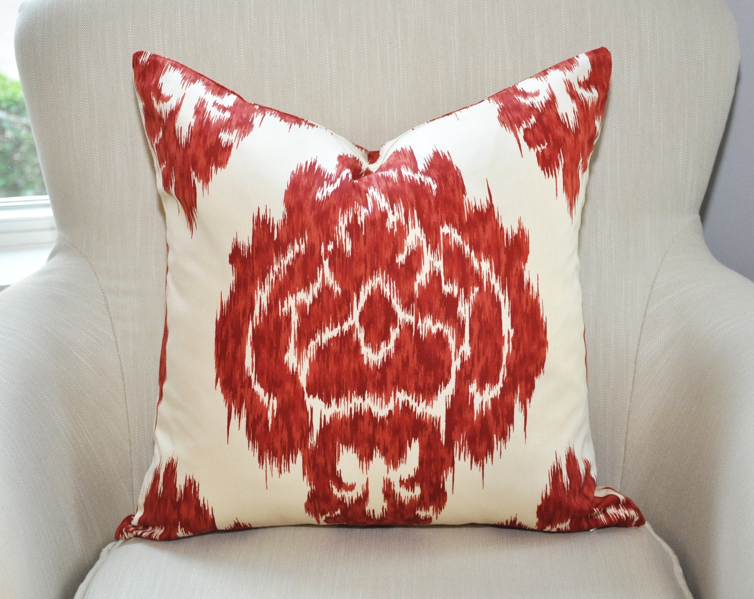 Red Ikat Pillow