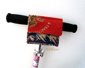 Bicycle bag accessory upcycled burlap velcro closure scooter accessory
