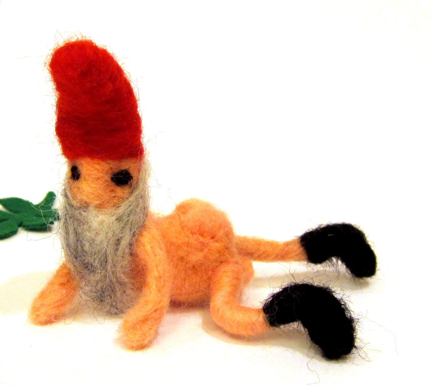 Gnome miniature needle felted naked mature small needle felted nekked gnome /made to order