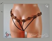 Sexy Jeweled G Strings, Braun Wood Handmade, Size S to L, Worldwide Shipping