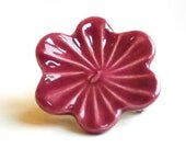Cherry blossom ceramic button badge - handmade