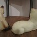 Mama and kitten siamese cat figurine