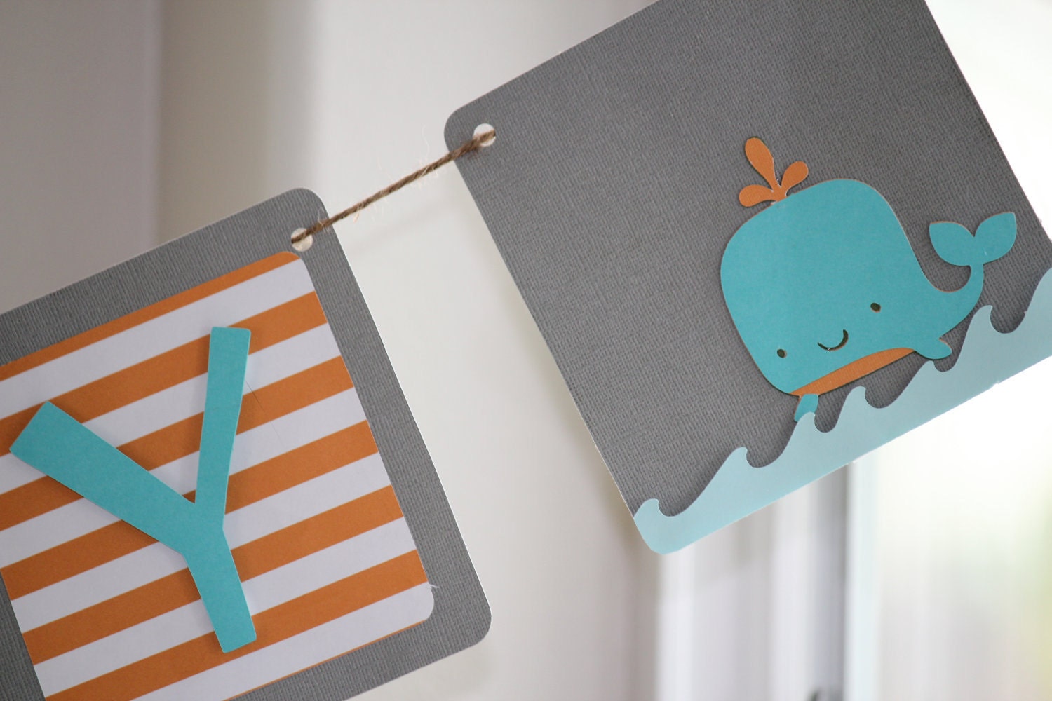 Sea Whale Baby Shower, Birthday, or Name Banner