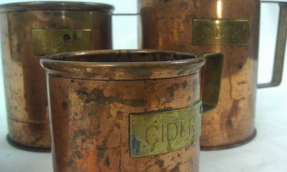 Copper Apple Cider Cup Set