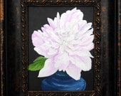 Peony, acrylic on canvas 8"x10" original painting