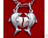 0232 i love you pendant dolphin charm silver jewelry Real Sterling silver 925 pendant Charm jewelry
