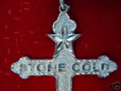 stone cold huge cross pendant steve austin jewelry Real Sterling silver 925 pendant Charm jewelry