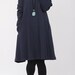 Simple comfortable cotton babydoll long sleeved dress In dark blue