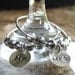 Wedding Silver Wine Charms Hand Stamped and Personalized - Mr. and Mrs. First Toast Charms