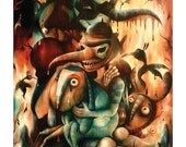 Free Shipping - Digital art print of original painting "After the fire" - A3 size