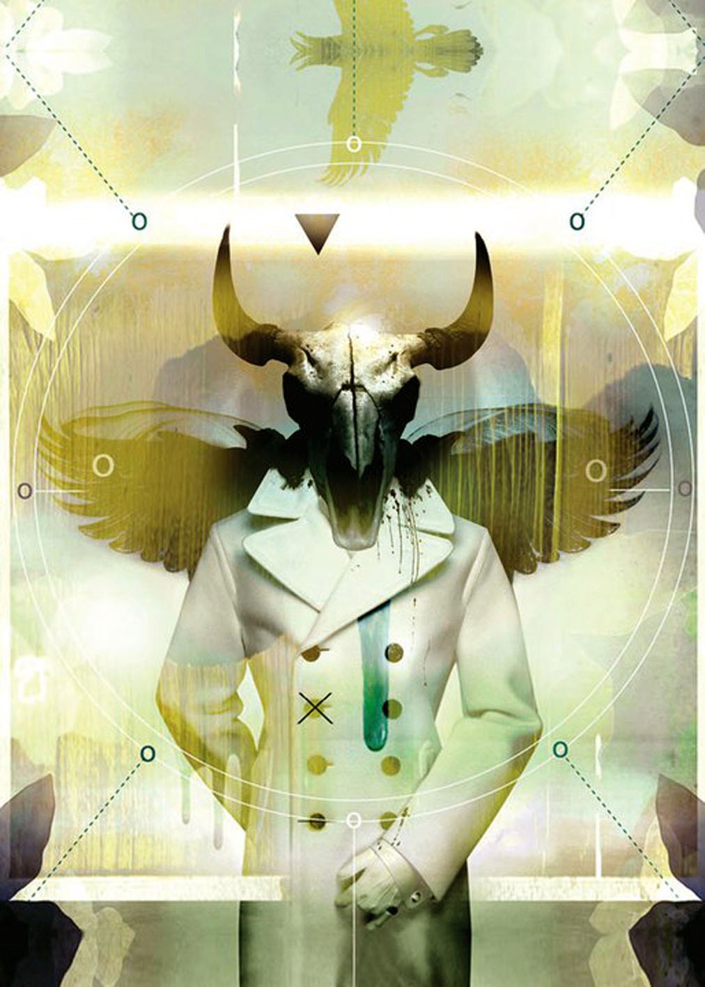 Sale 20% Off - HADES - original mixed media digital artwork printed on canvas with manual finished details