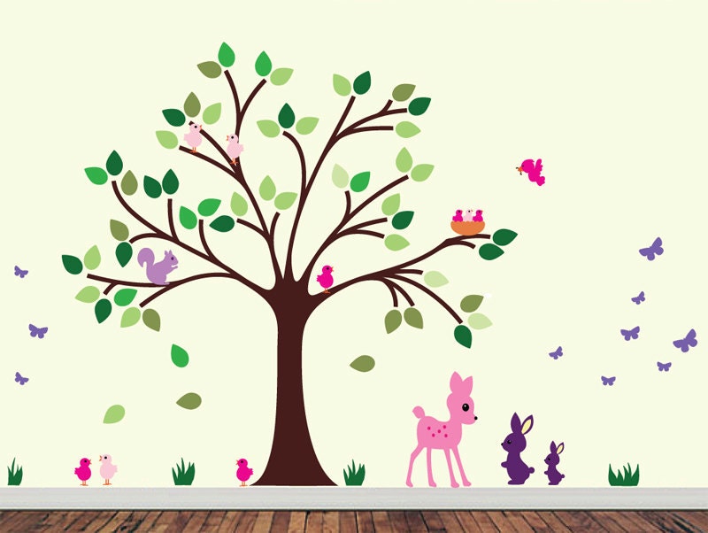 REUSABLE Childrens Tree Wall Decal - T122SWA