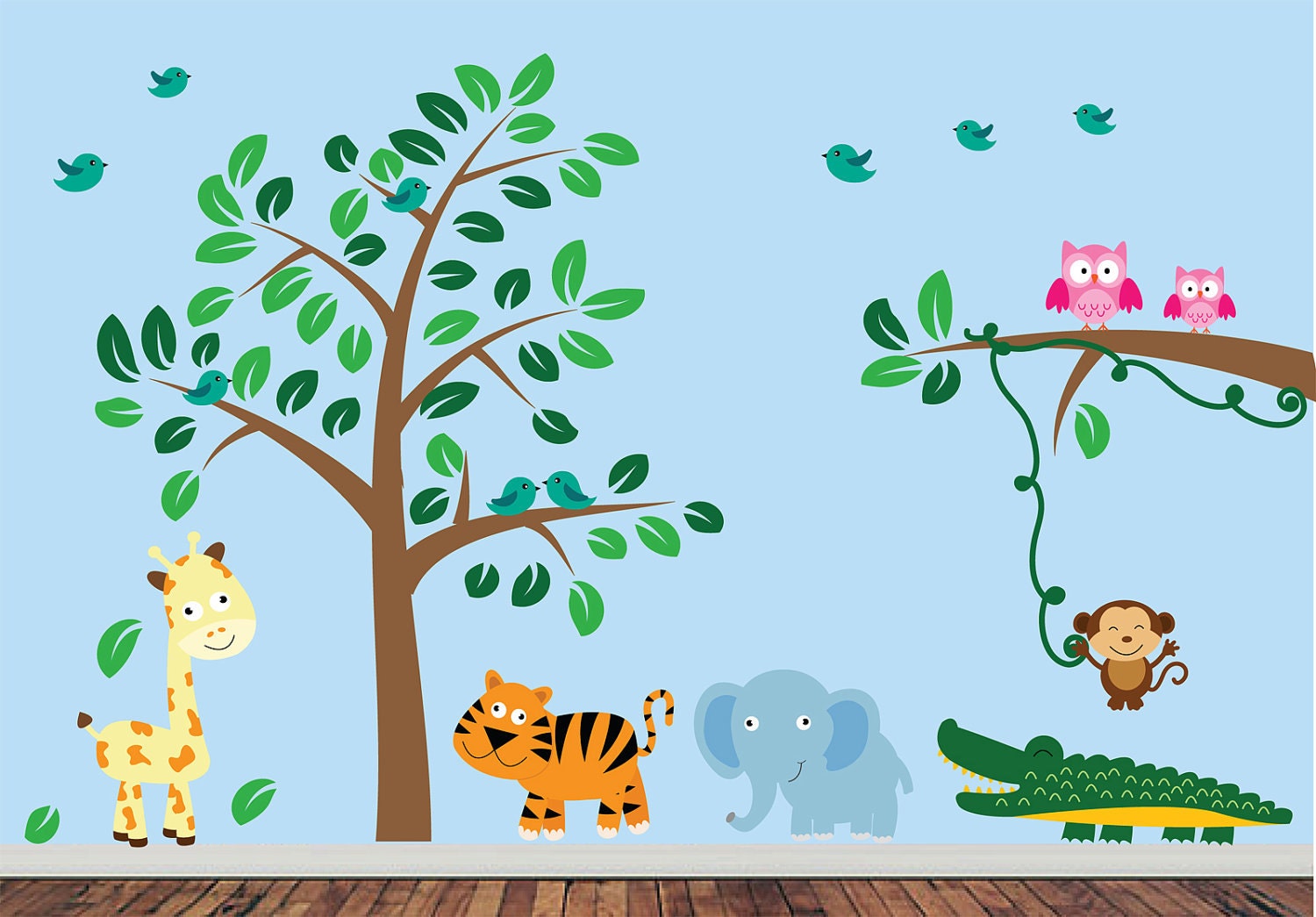 Reusable Jungle Wall Decal -  J221SWA