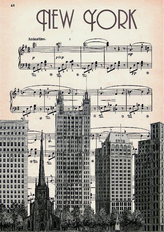 MUSIC RETRO 47   Print Poster Mixed Media Painting