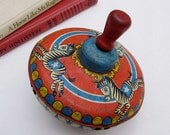 Vintage Tin Top Spinning Metal Toy 1950s