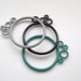black grey and turquoise stacking bubble rings