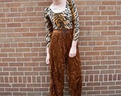 Crushed brown velvet pants