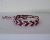 Chevron Friendship Bracelet - Cherry, Rose, Cream, & Orchid