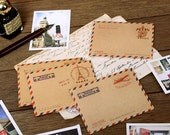 Mini Airmail Kraft Envelope Sets (London, Paris, Praha, Italy)