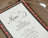Printable Menu -- Modern Wedding or Event -- pompdesigns