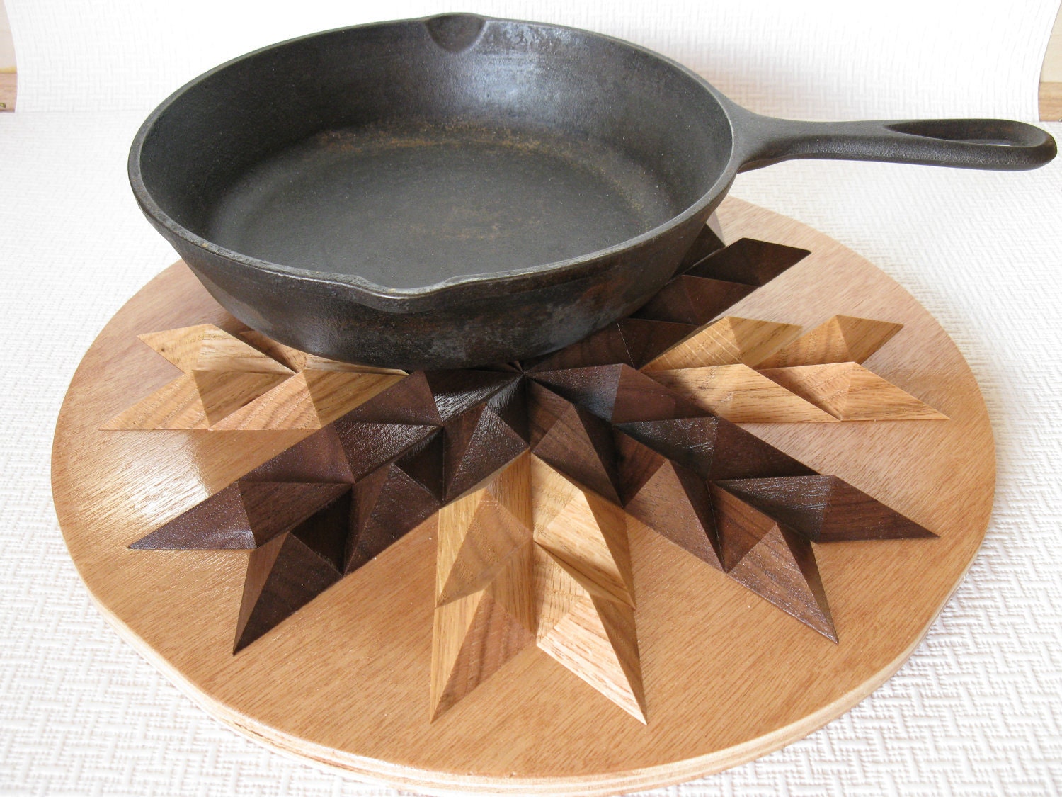 Wood 3-D hot pad.  Kitchen cooling rack.