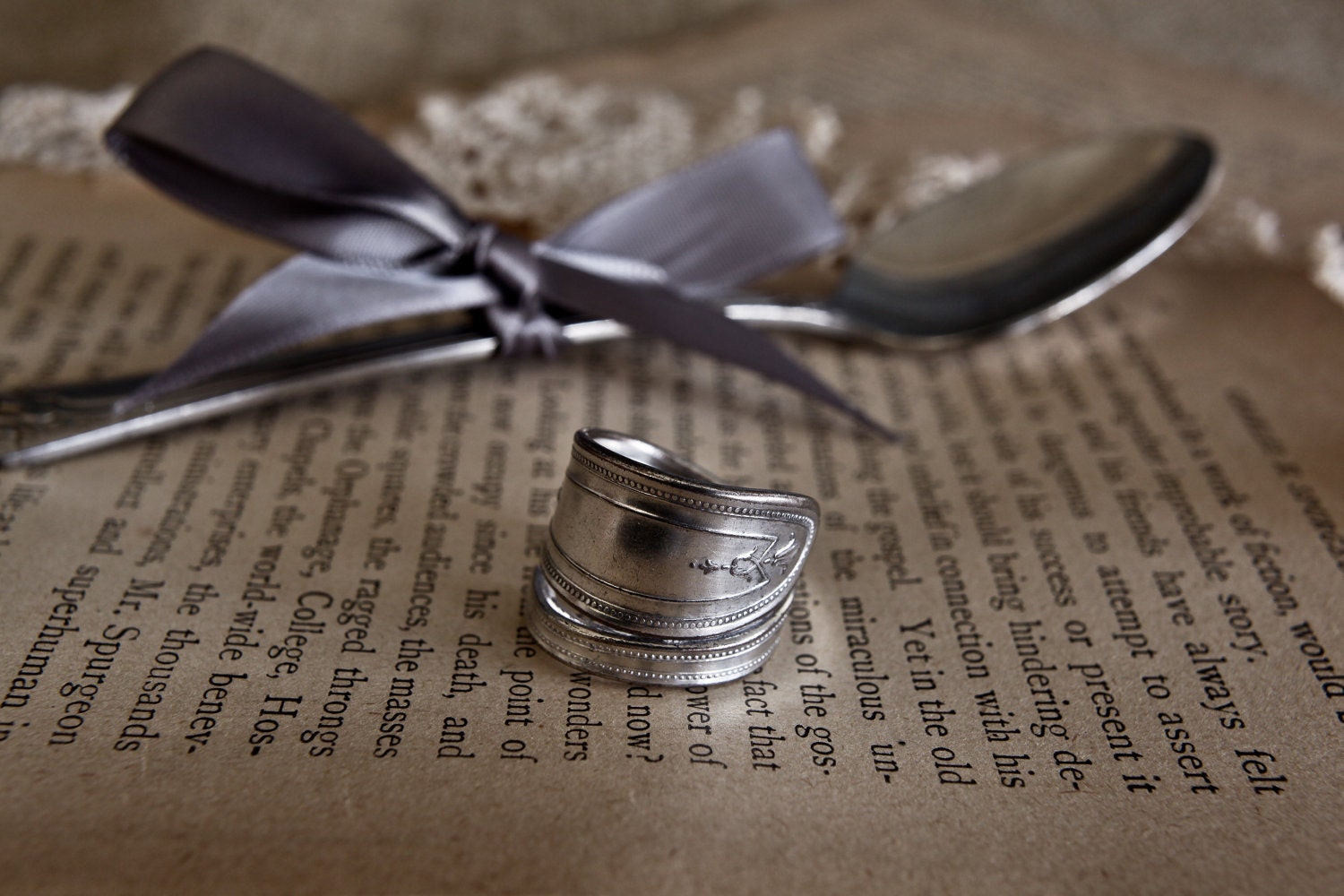 silver spoon ring by tangs and tines