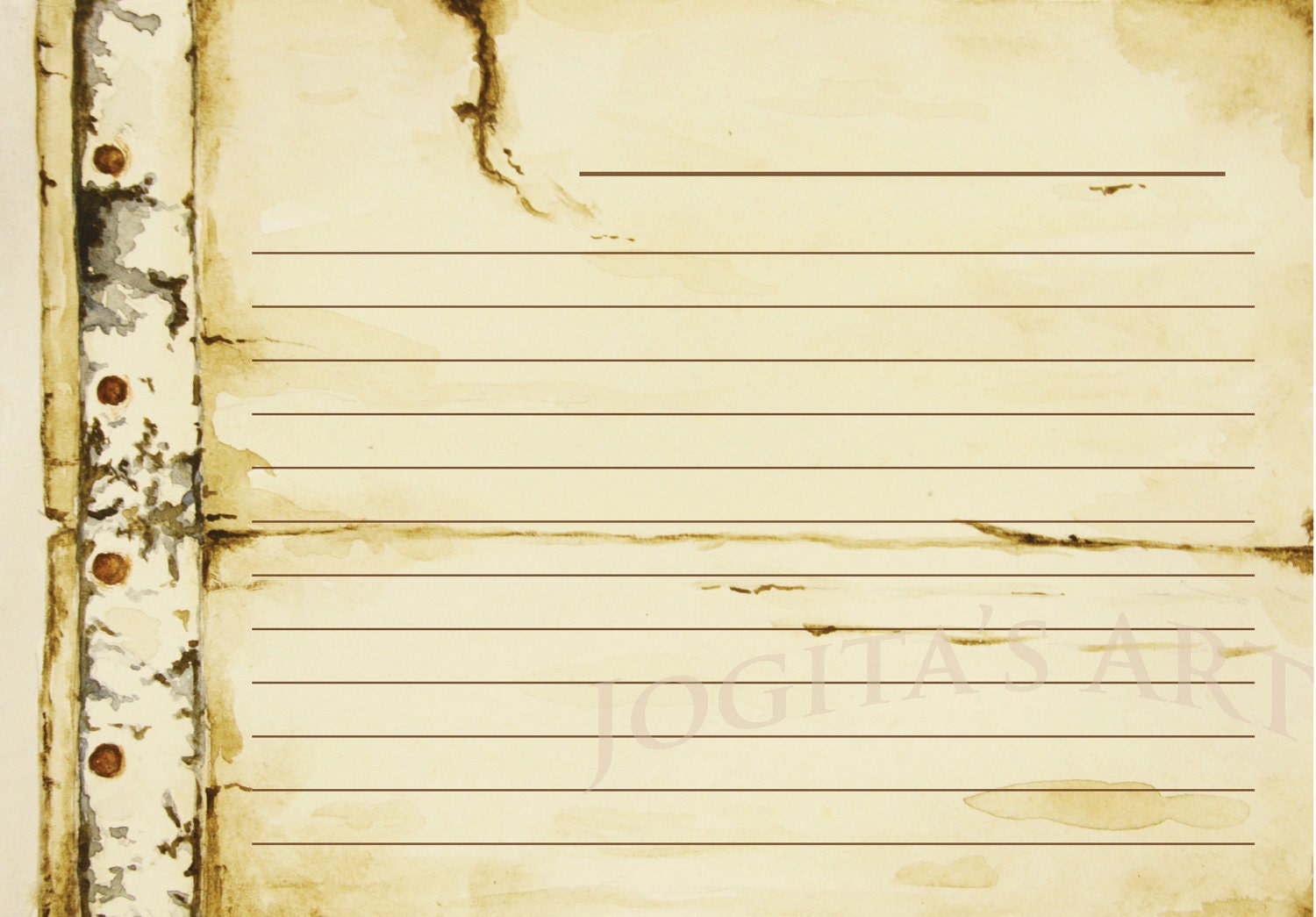 Vintage-inspired printable recipe cards, PDF file