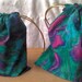 2 Gift Bags Beautiful Wave Like Print Upcycled Reusable 6 X 6 and 4 X 4 1/2