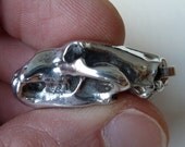 Bear Skull Pendant Necklace Cast in Polished Pewter