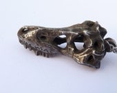 Dinosaur Skull Pendant Necklace With Hand Rubbed Patina