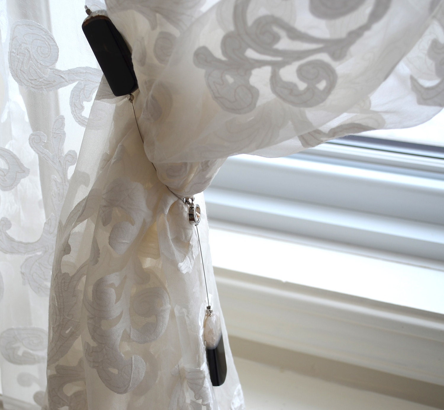 Magnetic curtain tiebacks - Curtain tiebacks - drapery holder - tie backs curtain - curtains loops