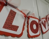 Valentines Day Banner LOVE red and white Il_170x135