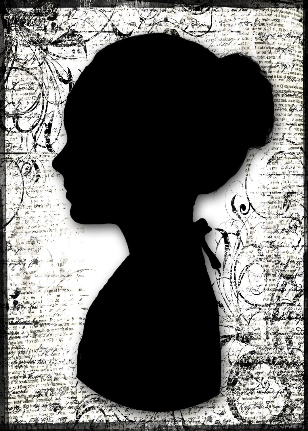 Custom Silhouette - 5x7 profile based on your digital photograph