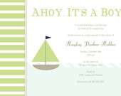 Ahoy, It's a Boy Baby Shower Invitation Printable PDF File