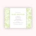 Green Floral Baby Shower Girl or Boy, Unisex Printable PDF File