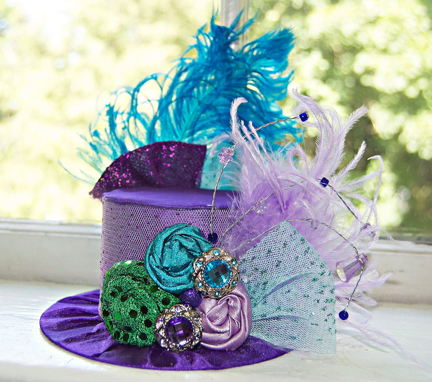 Mini Top Hat  Alice in Wonderland  Inspired Mermaid Ariel Purple Mini Hat