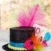 Mad Hatter Mini Top Hat in NEON colors- Alice in Wonderland - Tea Party - Costume Birthday Photo Prop