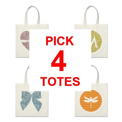 Pick Any 4 Tote Bags