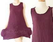 Comfy Cotton Spring Summer Top in Dark Purple