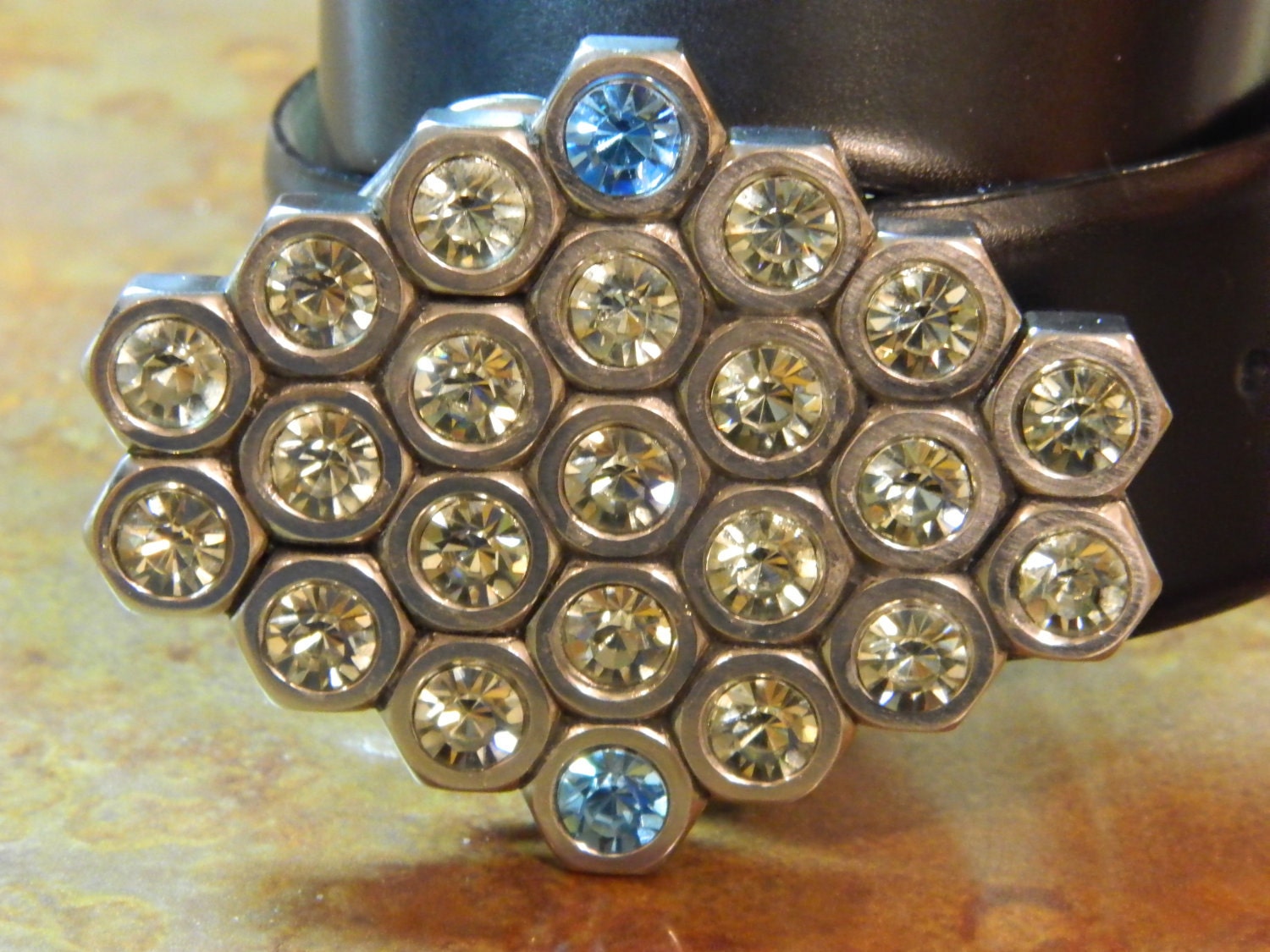 Handmade Belt Buckle made from Hex nuts style Adrienne
